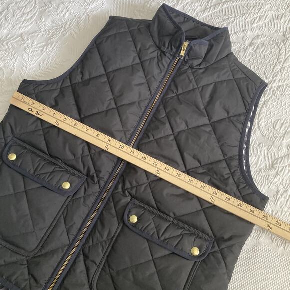 J. Crew Factory Black Quilt Puffer Vest Style BJ901 classic preppy Women’s Large - Picture 3 of 11